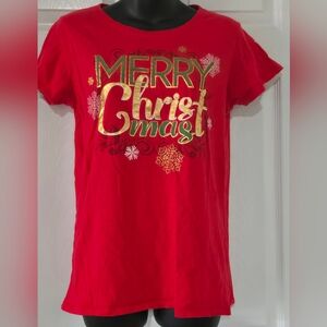 Holiday Times Merry CHRISTmas M 8-10 100% Cotton